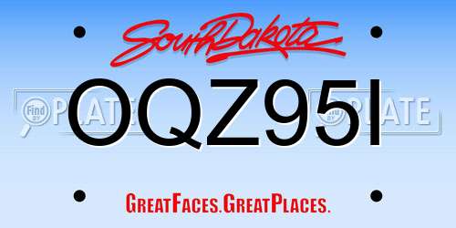 OQZ95I South Dakota License Plate