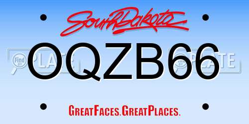 OQZB66 South Dakota License Plate