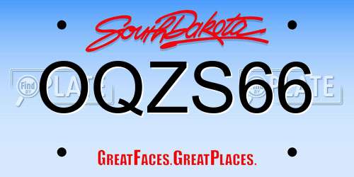 OQZS66 South Dakota License Plate