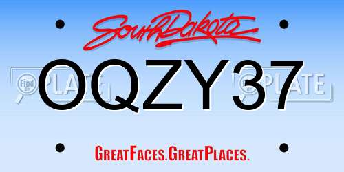 OQZY37 South Dakota License Plate