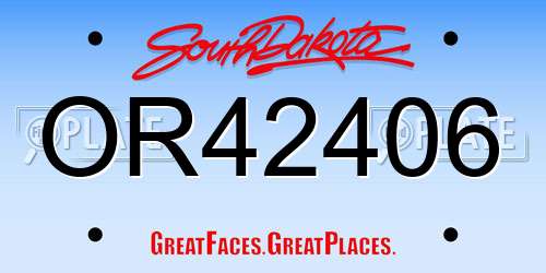 OR42406 South Dakota License Plate