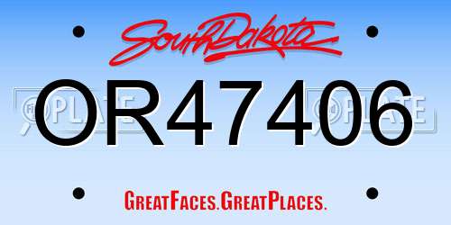 OR47406 South Dakota License Plate