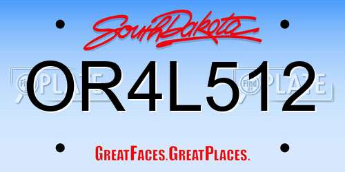 OR4L512 South Dakota License Plate