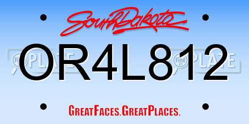 OR4L812 South Dakota License Plate