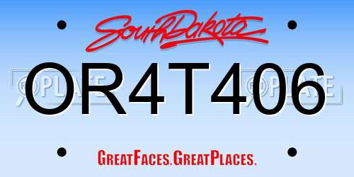 OR4T406 South Dakota License Plate