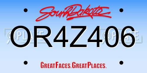 OR4Z406 South Dakota License Plate