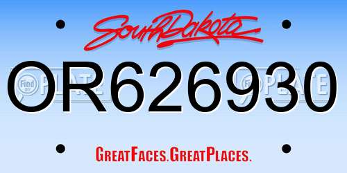 OR626930 South Dakota License Plate