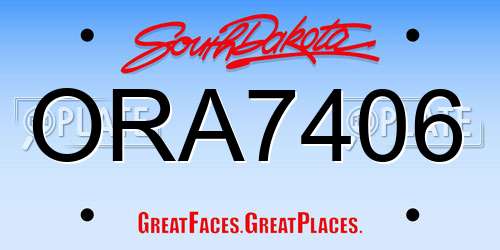 ORA7406 South Dakota License Plate