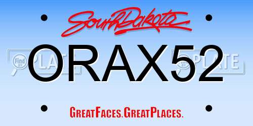 ORAX52 South Dakota License Plate
