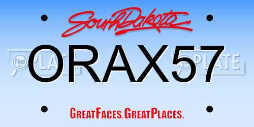 ORAX57 South Dakota License Plate