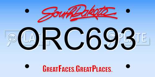 ORC693 South Dakota License Plate
