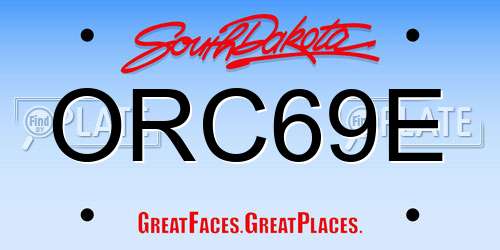 ORC69E South Dakota License Plate