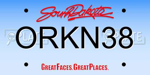 ORKN38 South Dakota License Plate