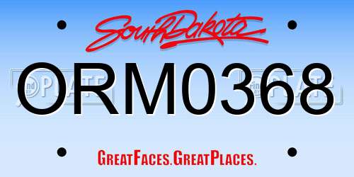 ORM0368 South Dakota License Plate