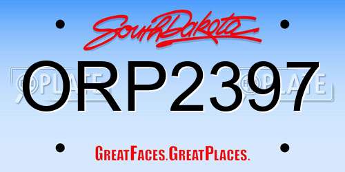 ORP2397 South Dakota License Plate