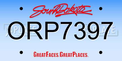 ORP7397 South Dakota License Plate