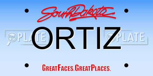 ORTIZ South Dakota License Plate