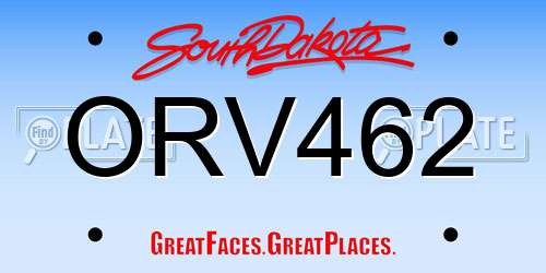 ORV462 South Dakota License Plate