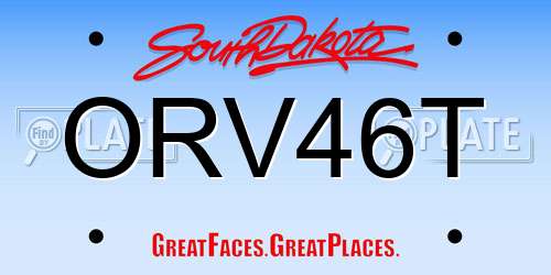 ORV46T South Dakota License Plate
