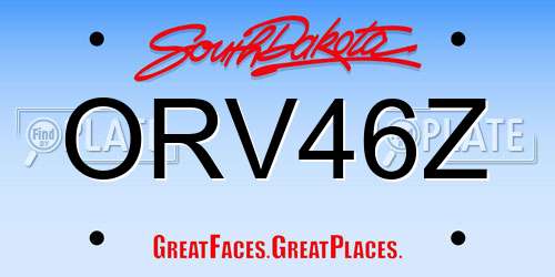 ORV46Z South Dakota License Plate