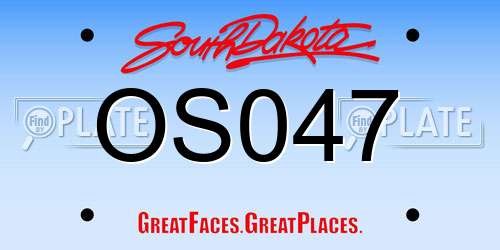 OS047 South Dakota License Plate
