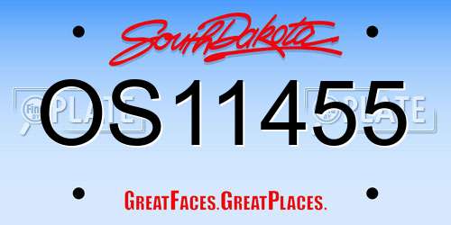 OS11455 South Dakota License Plate