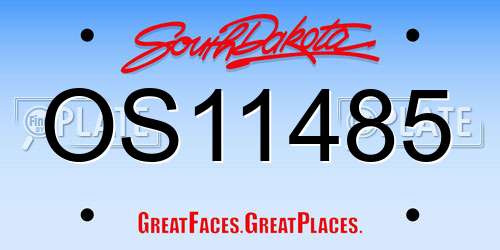 OS11485 South Dakota License Plate
