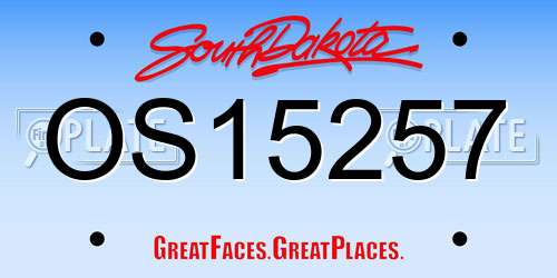OS15257 South Dakota License Plate