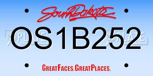 OS1B252 South Dakota License Plate