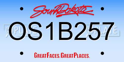 OS1B257 South Dakota License Plate