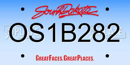 OS1B282 South Dakota License Plate