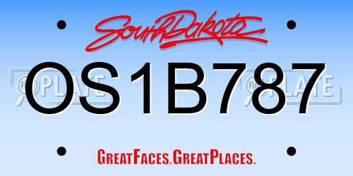 OS1B787 South Dakota License Plate