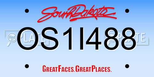 OS1I488 South Dakota License Plate