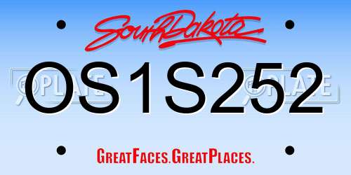 OS1S252 South Dakota License Plate