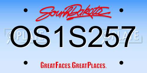 OS1S257 South Dakota License Plate