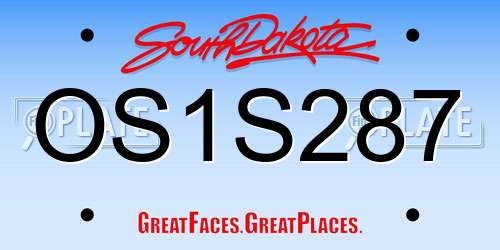 OS1S287 South Dakota License Plate