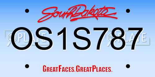 OS1S787 South Dakota License Plate