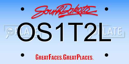 OS1T2L South Dakota License Plate