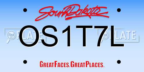 OS1T7L South Dakota License Plate