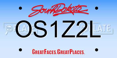 OS1Z2L South Dakota License Plate