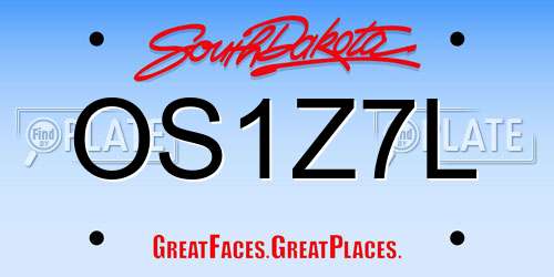 OS1Z7L South Dakota License Plate