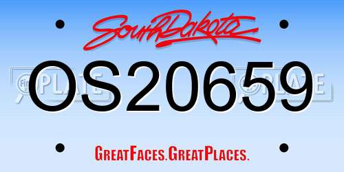 OS20659 South Dakota License Plate