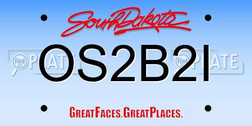 OS2B2I South Dakota License Plate