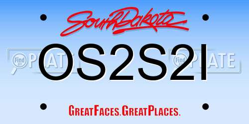 OS2S2I South Dakota License Plate