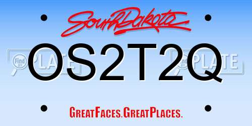 OS2T2Q South Dakota License Plate
