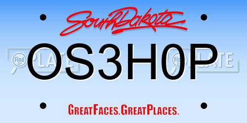 OS3H0P South Dakota License Plate