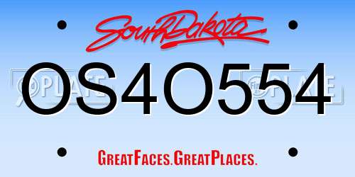OS4O554 South Dakota License Plate