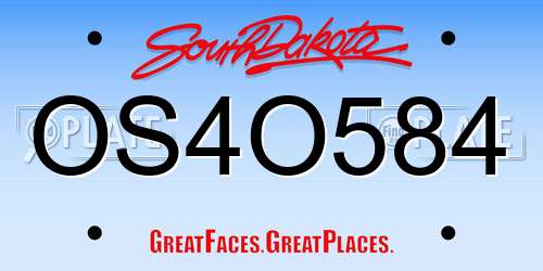 OS4O584 South Dakota License Plate