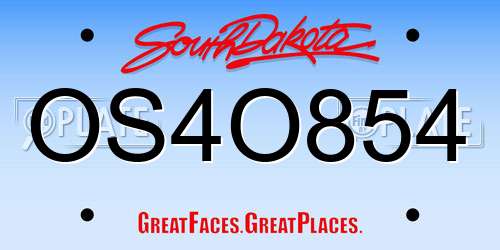 OS4O854 South Dakota License Plate