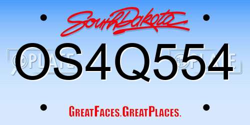 OS4Q554 South Dakota License Plate
